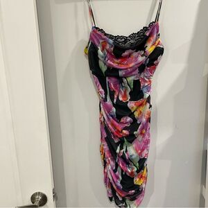 Multicolor Lace Women's Floral Rushed dress Large Fashion Nova